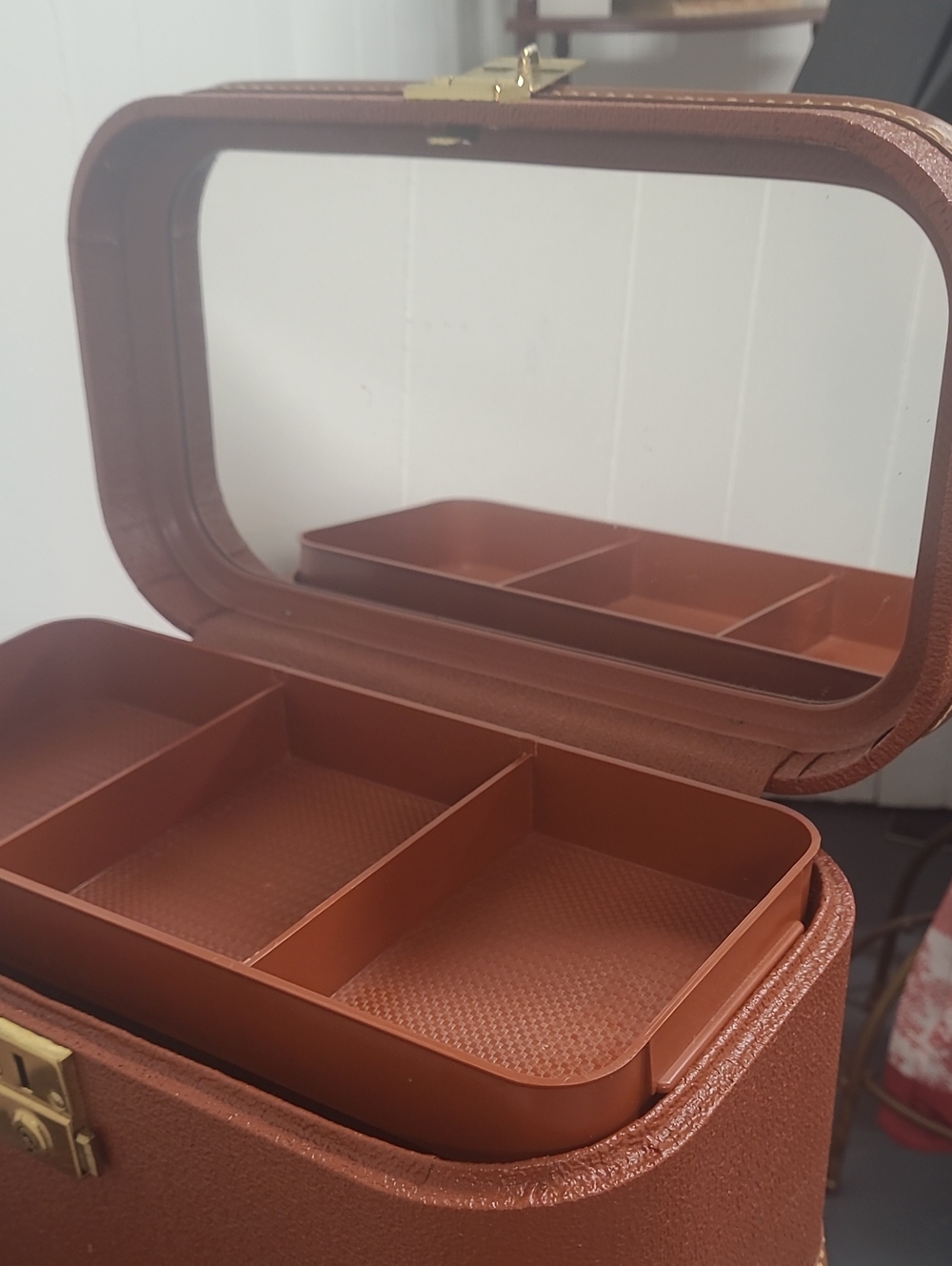 Starline Vintage Lady Baltimore Luggage Train/ Make-up Case w/Gold Tone Hardware - Picture 13 of 16